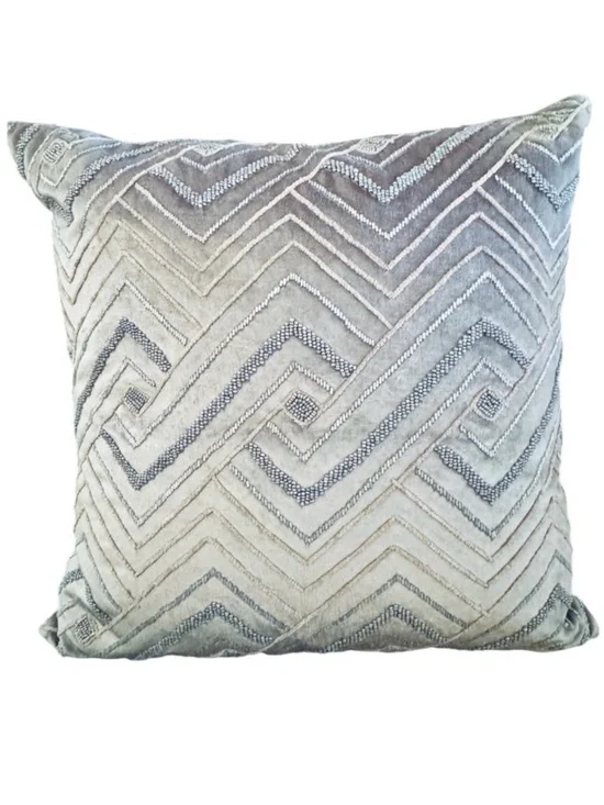 Z Gallerie 24 inch Pillow Cover Sham Lavender Purple Accent Beaded Velvet Luxury