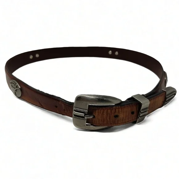 Zep-Pro Texas Longhorn Leather Belt Size 38 With Concho Buckle Western Cowboy