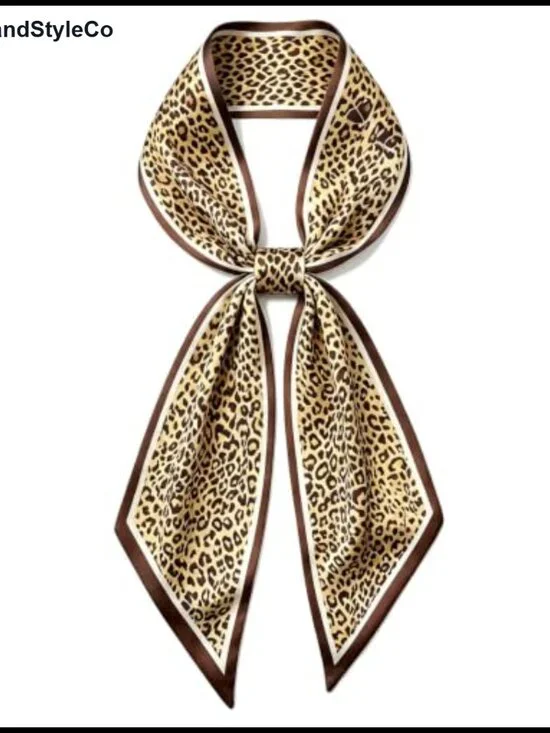 Multifunctional Silk-Like Scarf Headband Handbag Accessory