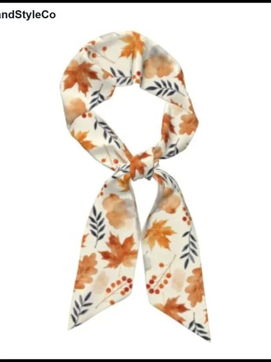 Silky Satin Skinny Scarf for Women, Multipurpose Head Neck Scarf