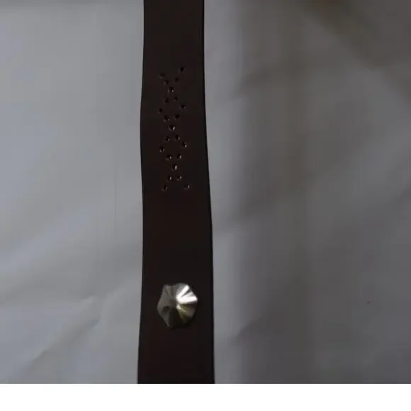 Fabio Massari Men’s Brown Leather Belt Made in Italy Size 42 Western Studded