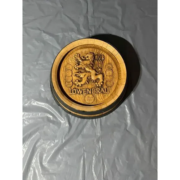 Lowenbrau Beer Lion Whiskey Vintage Keg Barrel 17'' Mancave
