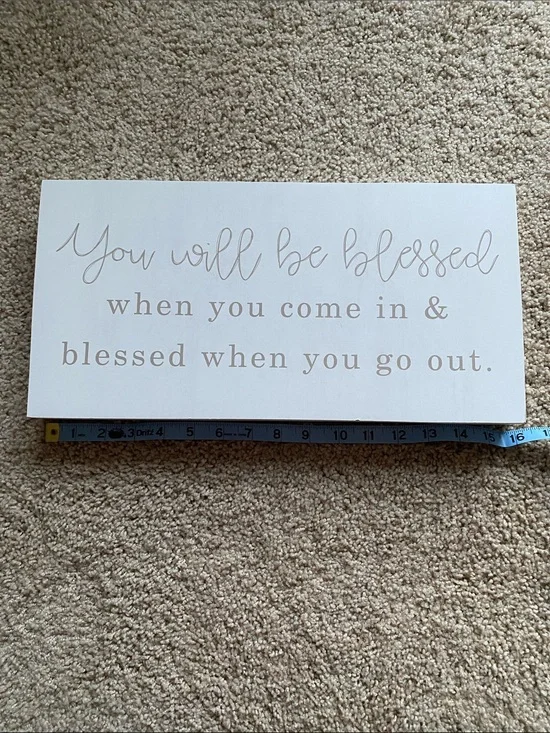 Hobby Lobby Beige and White Inspirational Wall Sign
