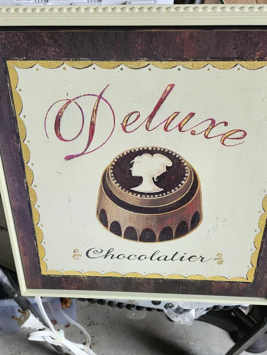 Deluxe Chocolatier Wall Art - Cream, Gold, Brown