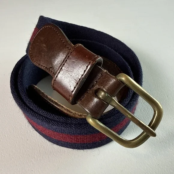 Vintage Coach Wool Leather Belt Size 34 Style 7903 Brass Buckle USA Made