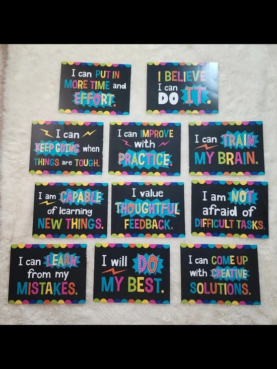 Motivational Classroom Wall Decor Set - Colorful Affirmation Posters
