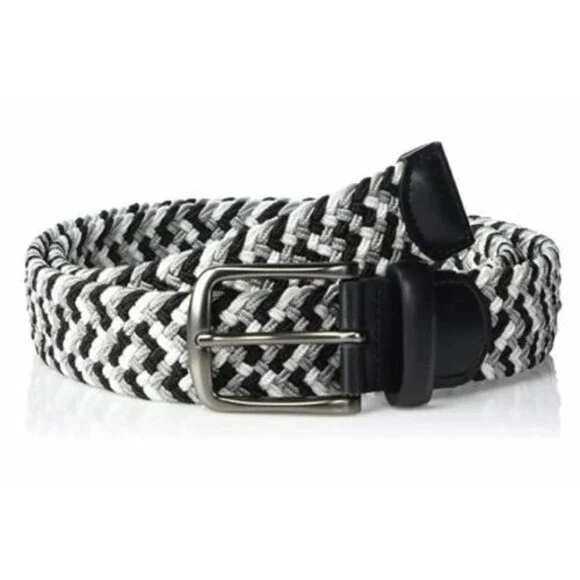 Perry Ellis Stretch Woven Gunmetal Gray Braided Belt Men's L 38-40