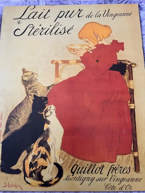 Lait Pur Sterilisé Vintage Red Dress Wall Art Poster