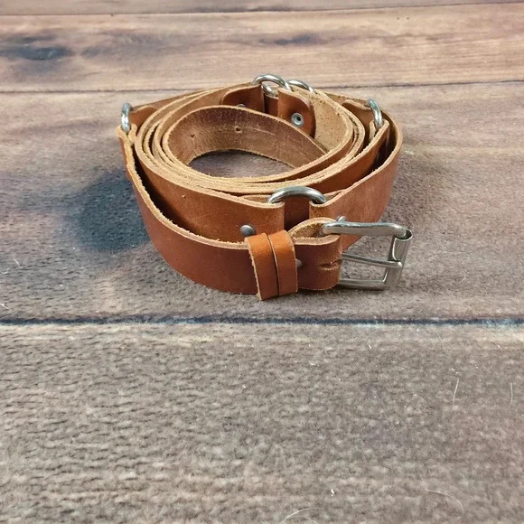 Leather Utility Belt Mens OS Tan Good Multi-Ring Industrial Punk