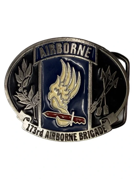 173rd Airborne Brigade Belt Buckle - Vintage Military Insignia - Made‎ in USA