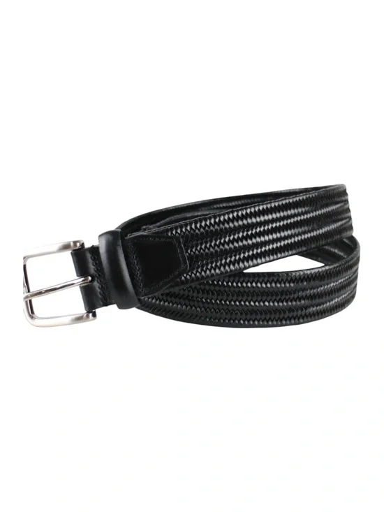 Men's Black Stretch Braided Belt 38