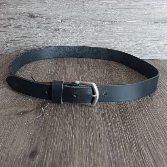 Bison Men's Black Leather Belt 34
