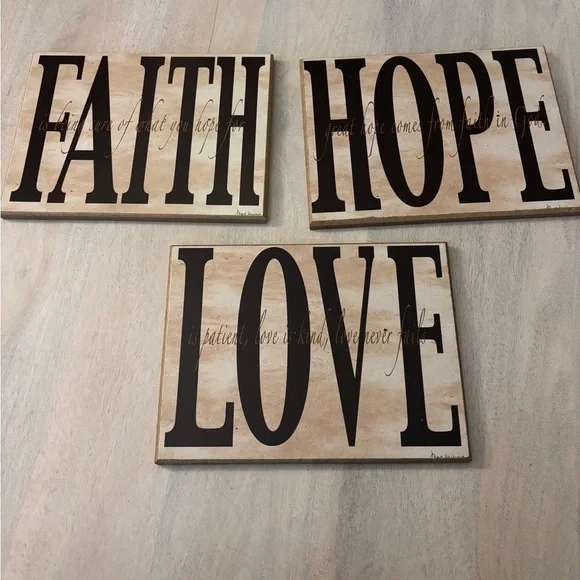 Wall Decor Set - Faith, Hope, Love - live the life you’ve always Imagined