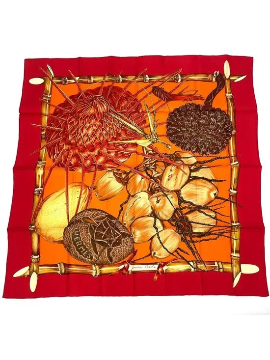 Hermes Carre 90 Jardin Creole Paradise Silk Scarf