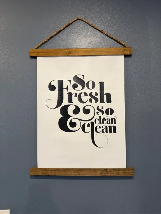So Fresh So Clean Black and White Wall Hanging