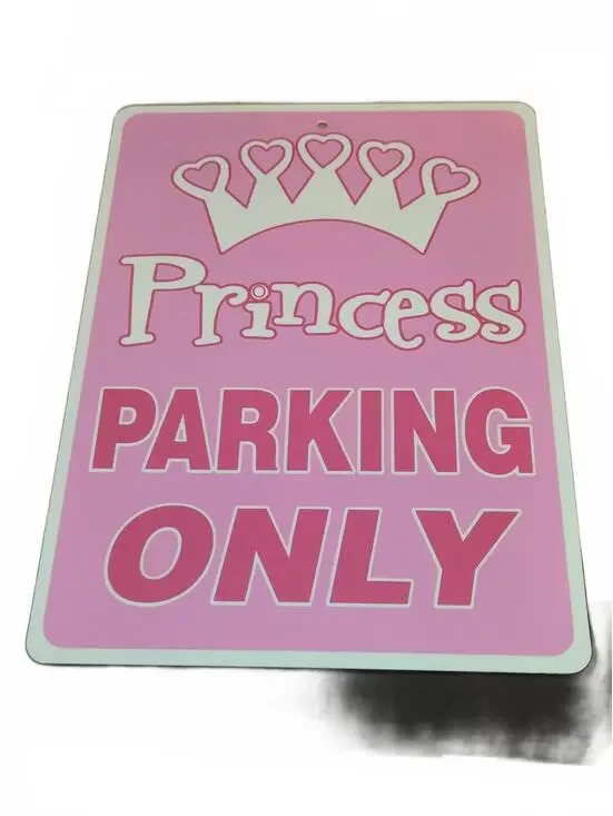 Princess Parking Only Funny Pink Novelty Metal Sign 12x8