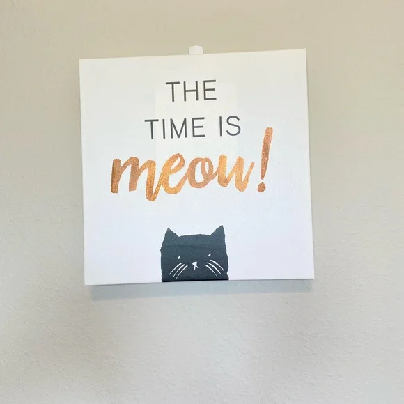 NWT Anthropology The Time is MEOW Wall Sign