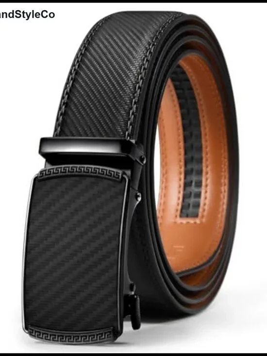 Men's Genuine Leather Ratchet Belt Adjustable Waist Dress Casual