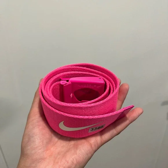 Nike Golf Web Belt Hot Pink Woven Adjustable Swoosh Logo Buckle 46 Inch