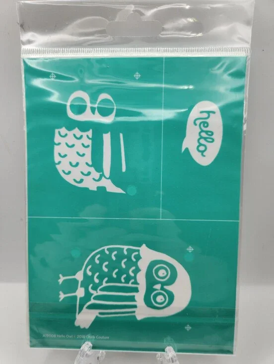 Chalk Couture Transfer Hello Owl 5x7 New