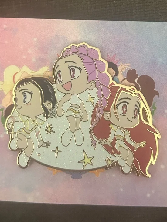 PALM pink à la mode Rumi, Mira & Zoey glitter pin - rare