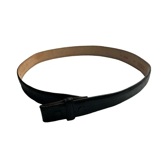 Bespoke Black Genuine Lizard Mens Belt 30 Made in USA 4088 01