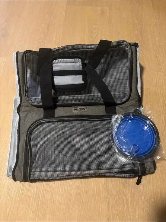 NEW MQTUG Gray Mesh Travel Pet Carrier for Cats & Small Dogs