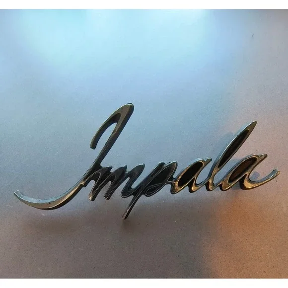 Vintage Chevrolet Impala Script Emblem Badge‎ 9837199 Metal Trim for Roof Panel
