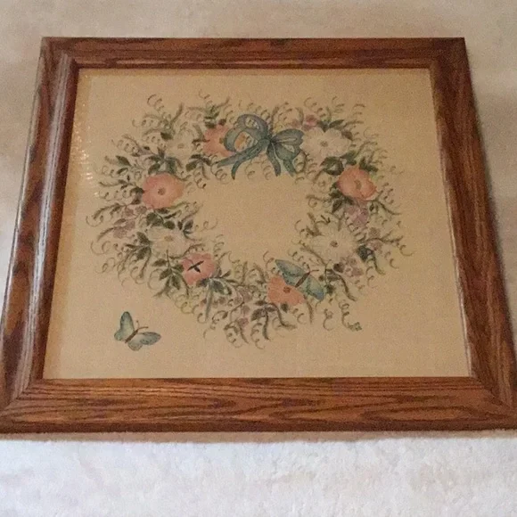 Cottagecore Floral Wreath Theorem Painting 16 1/2