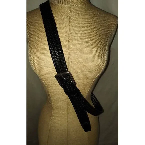 Wrangler woven bonded leather belt Black 55