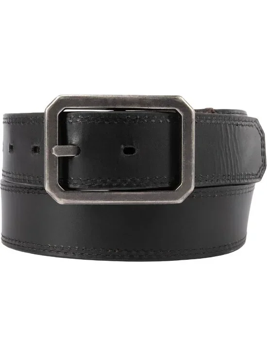 Stylish Leather Reversible Belt with Center Bar Buckle for Men - Versatile