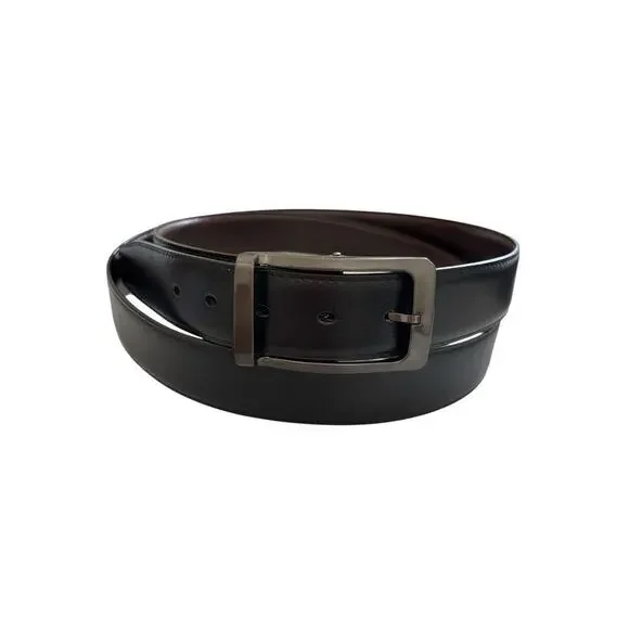 Beltox Fine Men's Brown / Black Leather Reversible Dress Belt Size 54- 56”