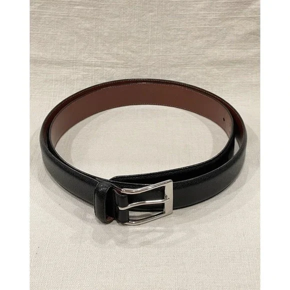 Coach Men's Black Leather Belt Size 42in (105cm) #3715 Cowhide Square‎ Buckle