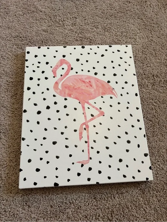 Pink Flamingo Wall Art Canvas - Unbranded