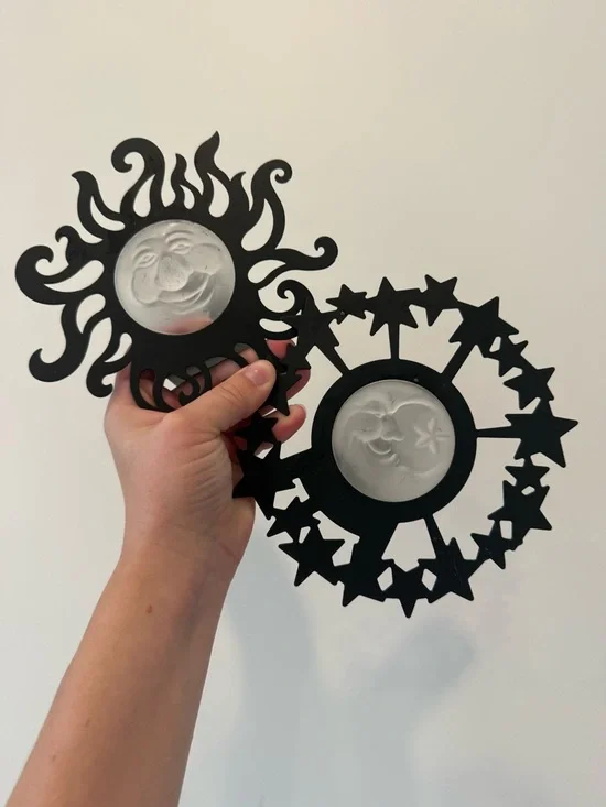 PartyLite Black Sun & Star Metal Wall Accents