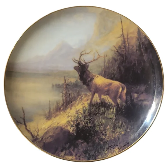 JACKSON LAKE Plate Burlington Northern Santa Fe Railway Co John Fery Wyoming Elk