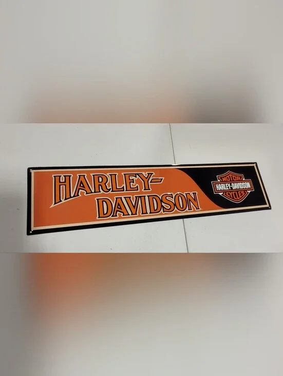 Harley-Davidson Orange and Black Retro Wall Plaque