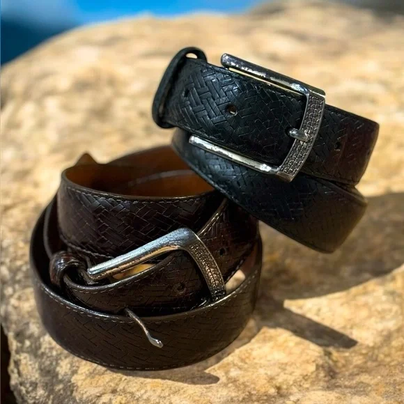 Brighton Black and Brown leather Belt set size 34