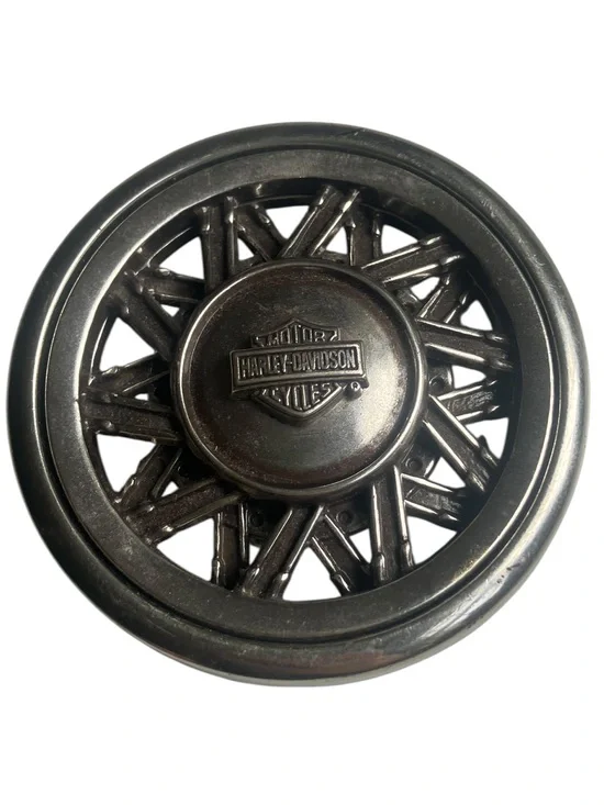 Vintage 2007 Harley Davidson Spinner Belt Buckle Silver Biker Moto
