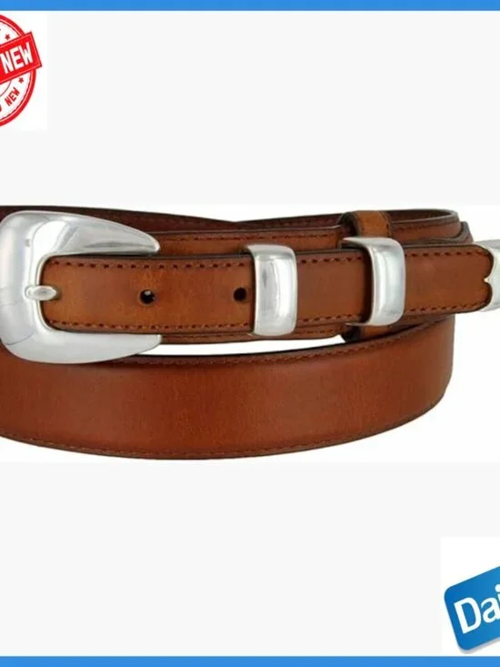 Genuine Leather Western Ranger Belt with Snap Buckle System Size 34