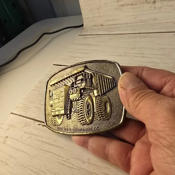 Vintage Lectra Haul Unit Rig Equipment Co Mining Truck Belt Buckle Chicago Brass