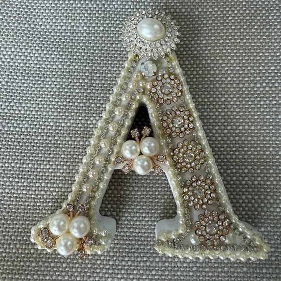 Custom Rhinestone Letter Decor Sparkly Wall or Table‎ Initials, Handmade Crystal