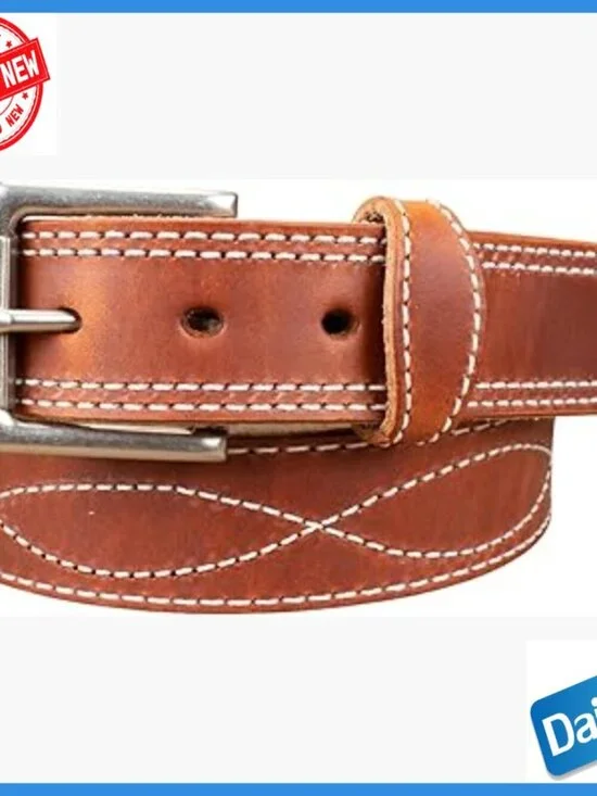 Men's Western Leather Work Belt 40 Size 14oz Harness Roller Buckle