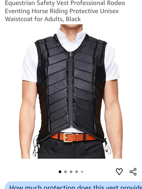 Men's Black Equestrian Safety Riding Vest - Protective Eventing Waistcoat (SMAL)