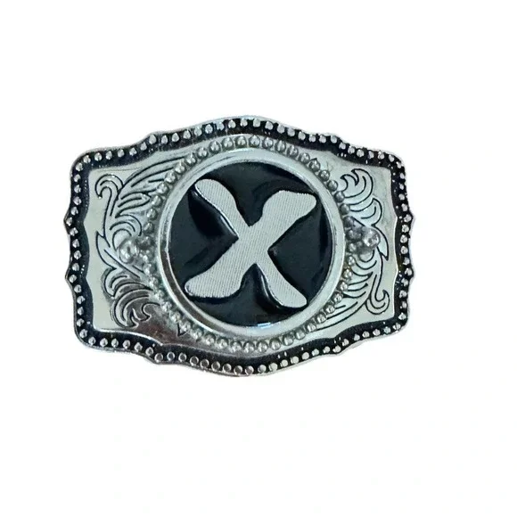 Vintage‎ PEWTER IRON CROSS BELT BUCKLE 3.5x 4