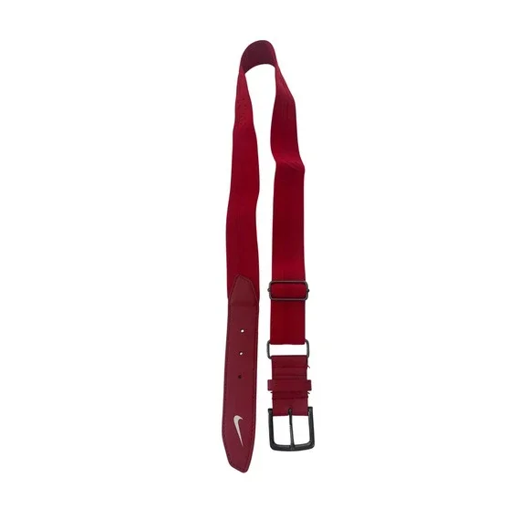 Nike Baseball Softball Belt Red Adjustable Elastic Swoosh Logo Sports