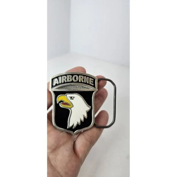 Vintage 1986‎ 101st Airborne Screaming Eagles Belt Buckle Military USA