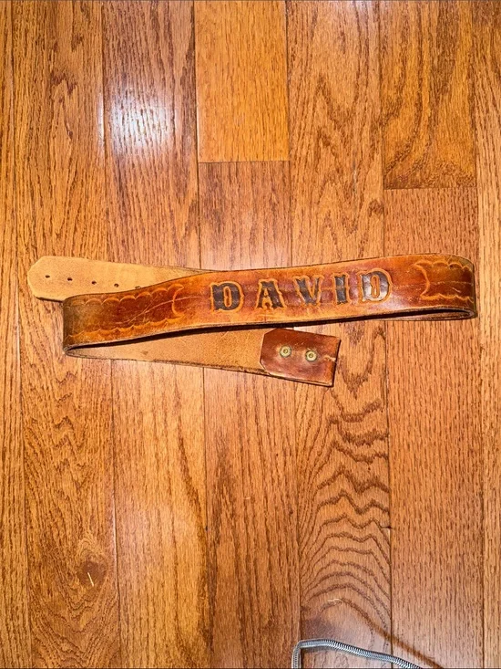 Genuine Leather Brown Belt - DAVID Embossed