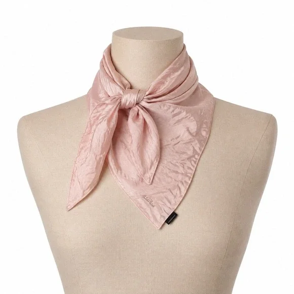 Clair O Fonce Large Square Solid Light Pink 100% Silk Scarf
