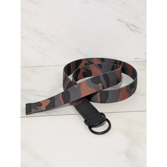 The Rail Men's Olive Camo Print Web Adjustable Belt Size L/XL